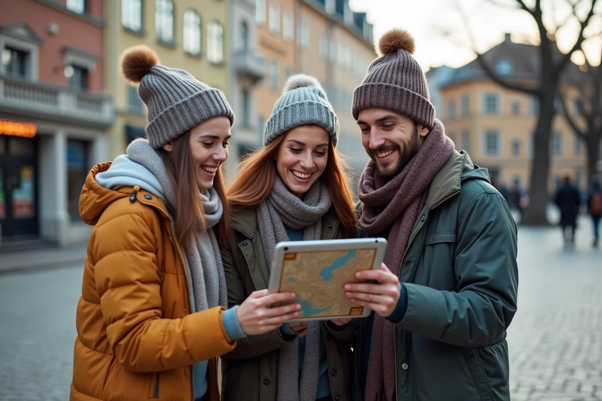 Trois amis discutant autour d