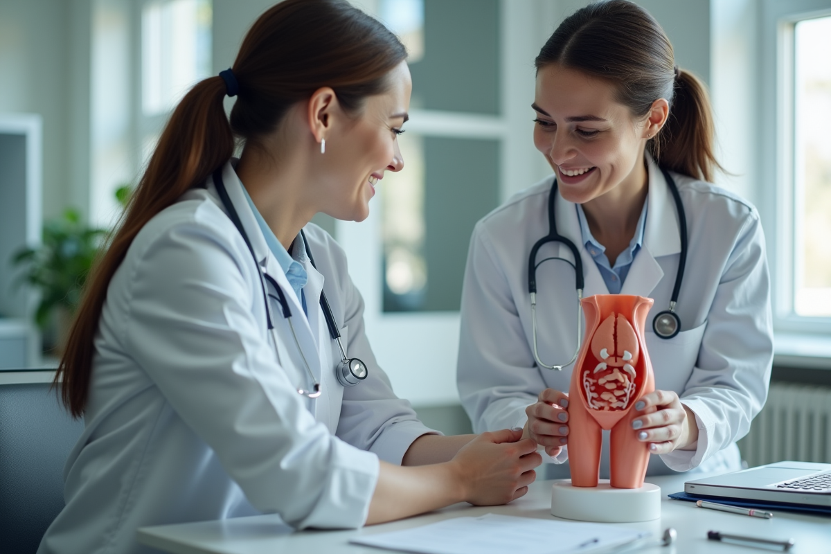 Professionnel de santé expliquant l