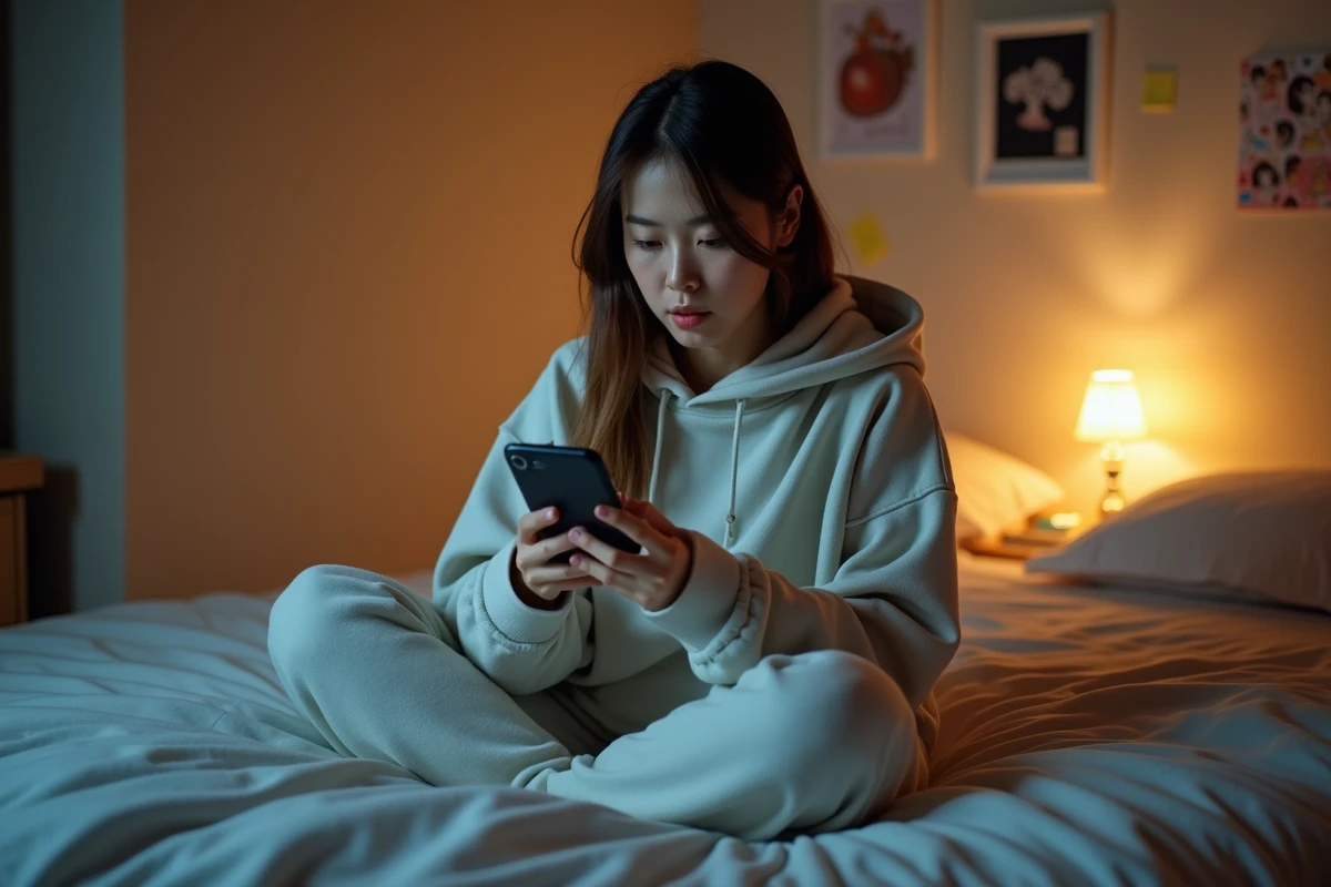 Jeune femme réagissant avec stupéfaction aux spoilers du scan One Piece 1139 sur son smartphone